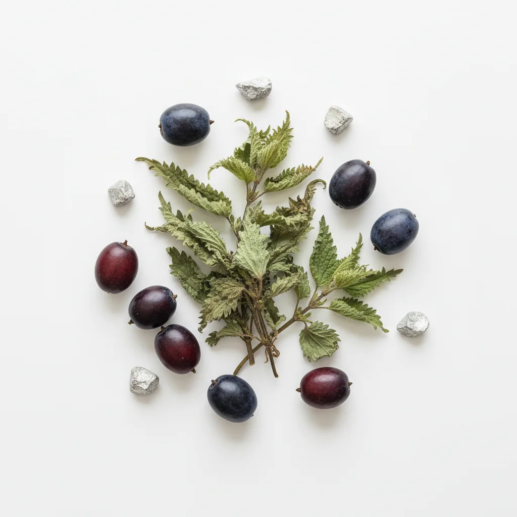 Nokkonen, saw palmetto -marjat ja sinkkimineraali - Alpha Drive -ravintolisän kasviperäiset ainesosat